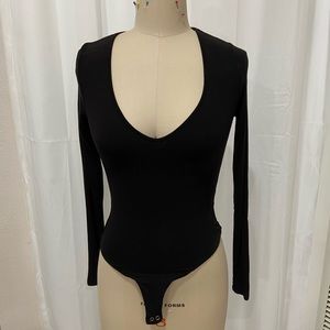 Naked Black Bodysuit!